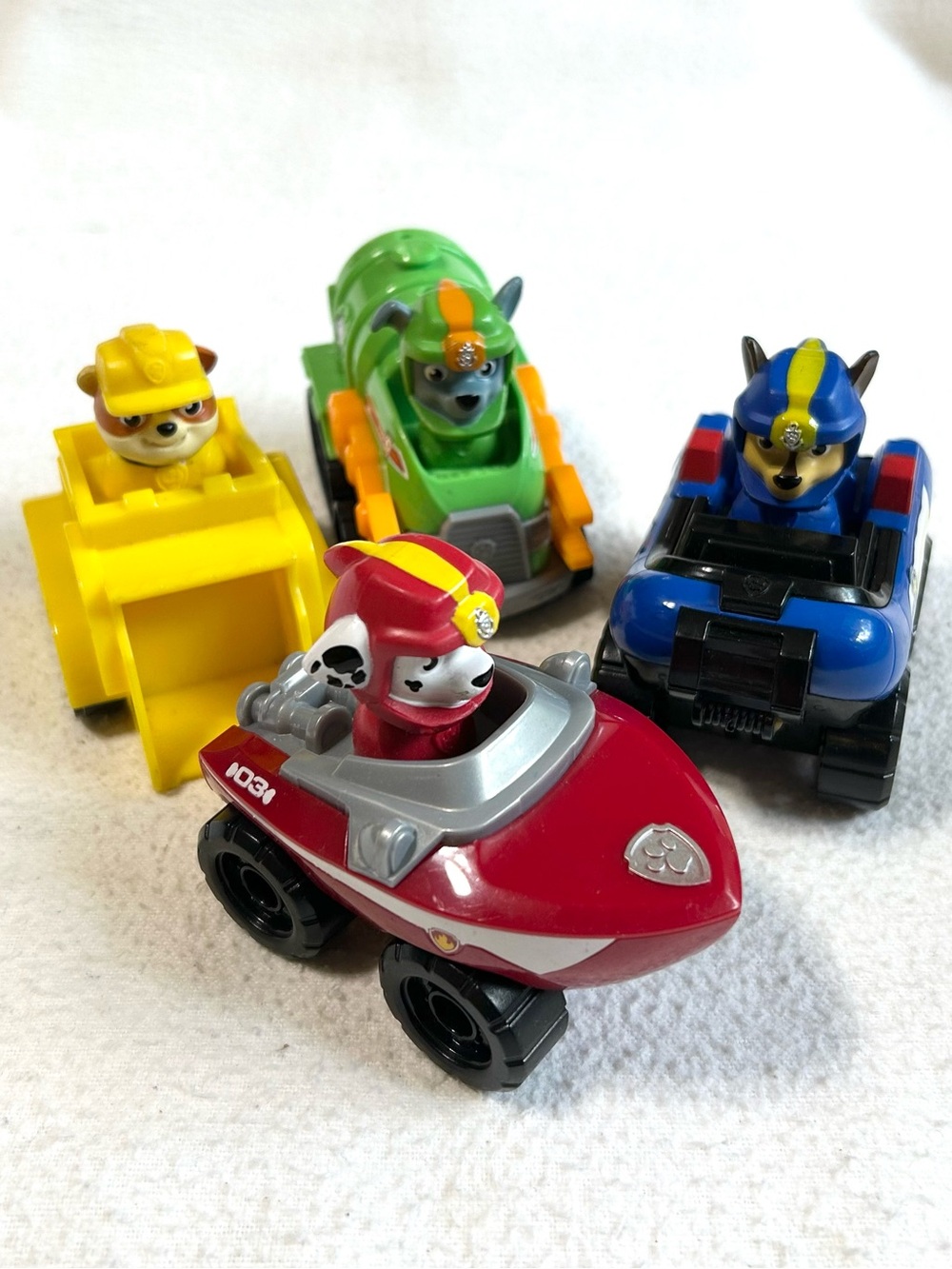 Paw Patrol Sea Patrol Rescue Racers:  Marshall, Rocky, Chase, Rubble